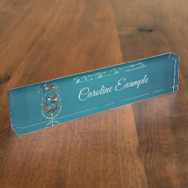 Placa De Nombre Magnífico pájaro azul.