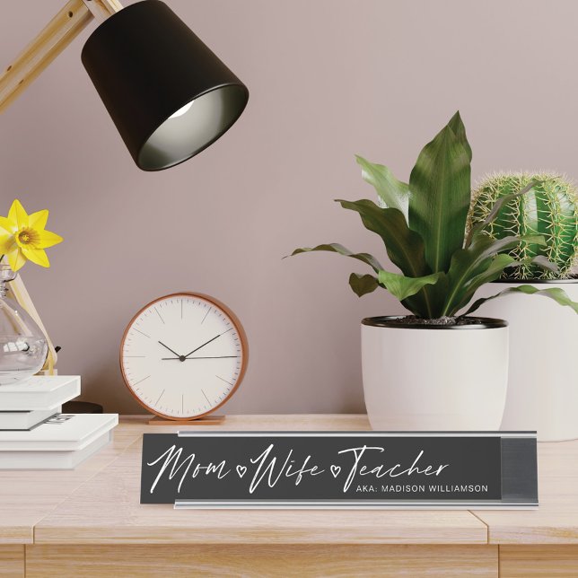 Placa De Nombre Mamá moderna, esposa, profesora negra (Subido por el creador)