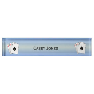 Placa De Nombre Mano de Aces Poker