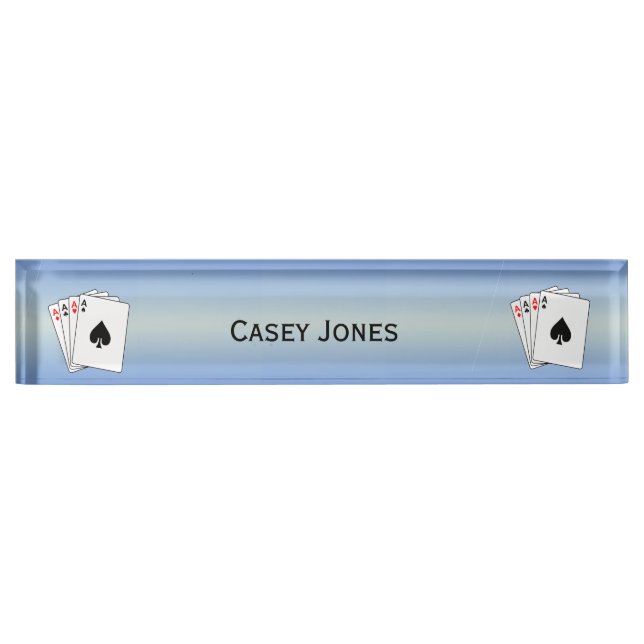 Placa De Nombre Mano de Aces Poker (Anverso)