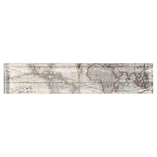 Placa De Nombre Mapa de Bormeester del mundo de 1685 (Anverso)