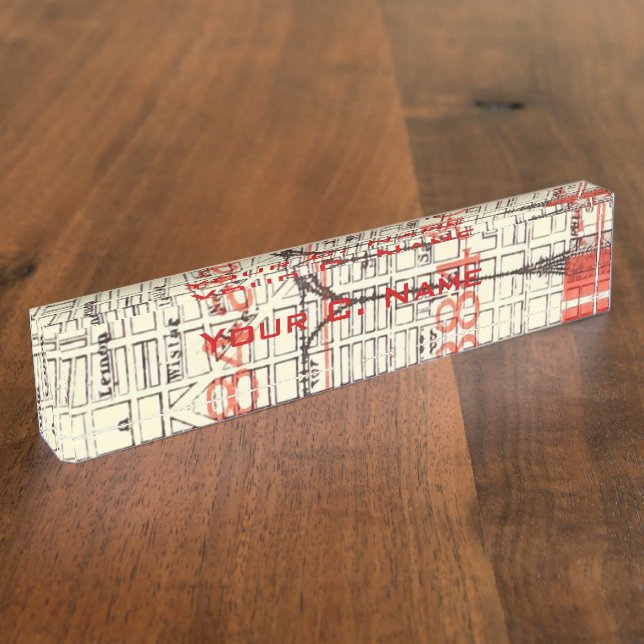 Placa De Nombre Mapa de Filadelfia de época 184a 184c (Lateral)