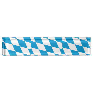 Placa De Nombre Mapa de la mesa con bandera de Baviera, Alemania