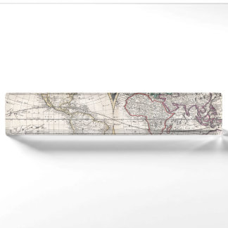 Placa De Nombre Mapa del mundo de Bormeester de 1685