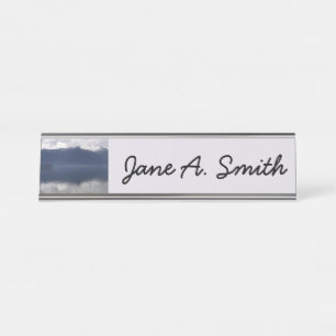 Placa De Nombre Mar de Alaska en tonos azules