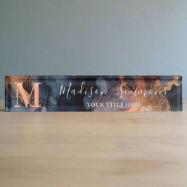 Placa De Nombre Marble acuático - Office profesional