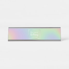 Placa De Nombre Marco Metalizado del efecto arcoiris holográfico m