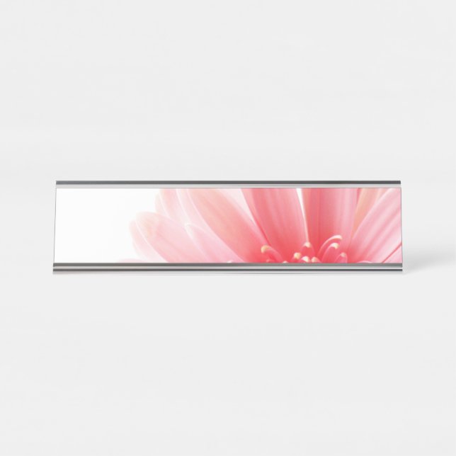 Placa De Nombre Margarita Gerbera Rosa (Anverso)