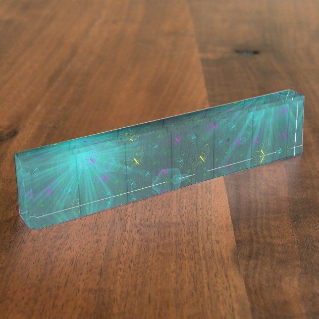 Placa De Nombre mariposa de color (Lateral)