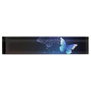 Placa De Nombre Mariposas nocturnas brillantes