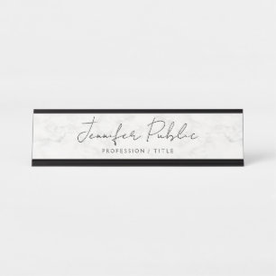Placa De Nombre Mármol blanco elegante y moderno personalizado