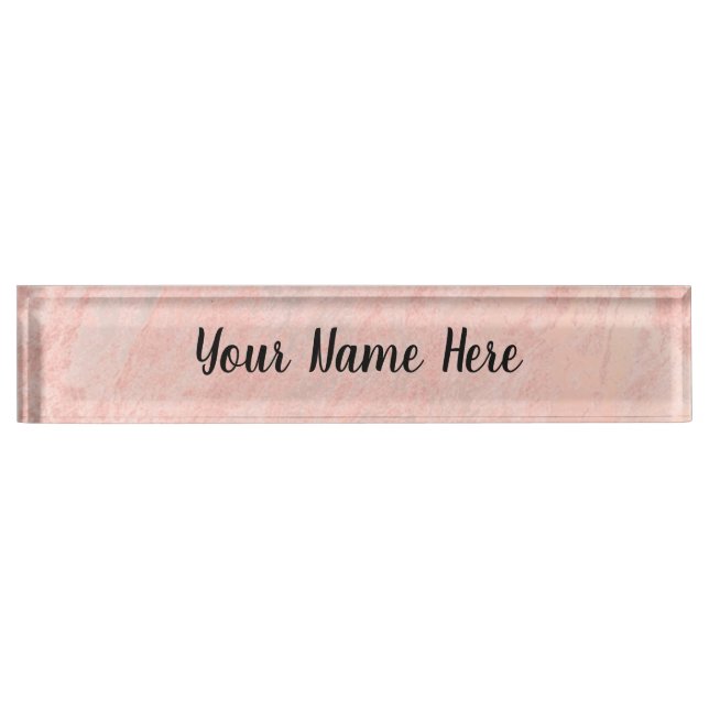 Placa De Nombre Mármol de oro Rosa (Anverso)