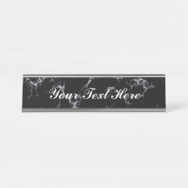 Placa De Nombre Mármol elegante style4 - blanco y negro