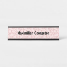 Placa De Nombre Mármol rosa falso para ella