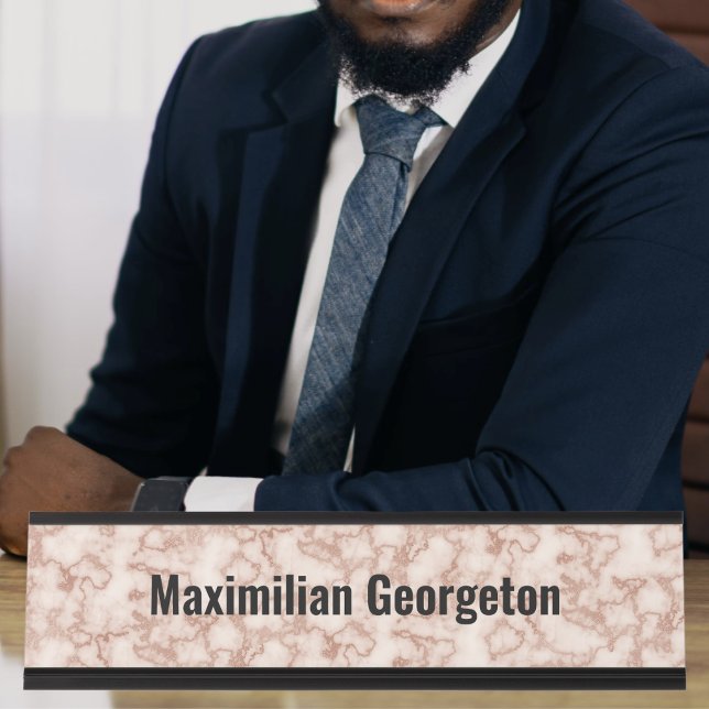 Placa De Nombre Mármol rubio por él (Rustic Brown Marble for him Desk Name Plate by Office Accessories Shop)