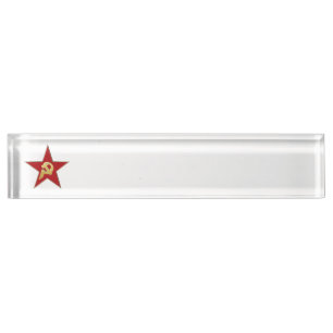 Placa De Nombre Martillo y hoz en la estrella roja