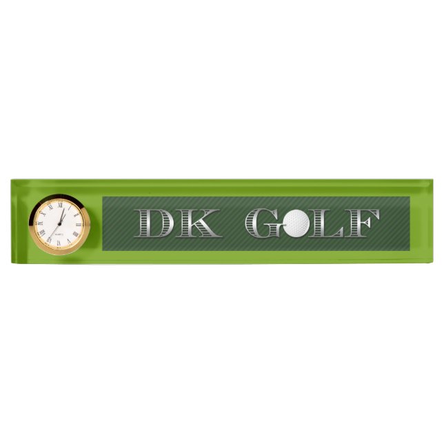 Placa De Nombre Matrícula de escritorio de golf. (Anverso)