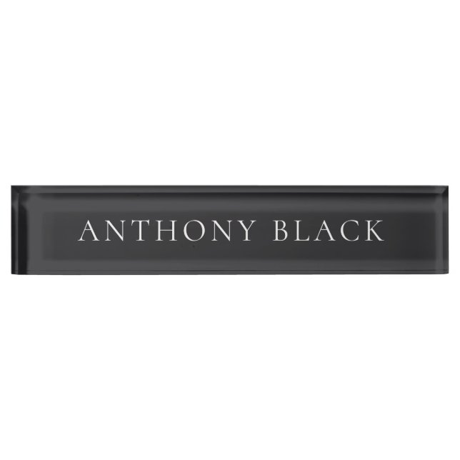 Placa De Nombre Matte Black Minimalist Plain Elegant Classical (Anverso)