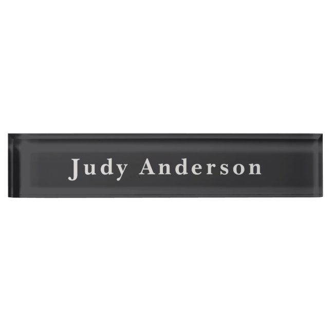 Placa De Nombre Matte Black Professional Plain Modern Elegant (Anverso)