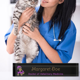 Placa De Nombre Médica de la medicina veterinaria