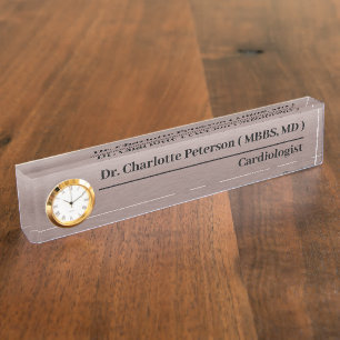 Placa De Nombre Médica personalizado Metallic Brown