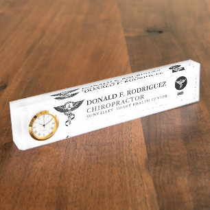 Placa De Nombre Medicina de la quiropráctica personalizada