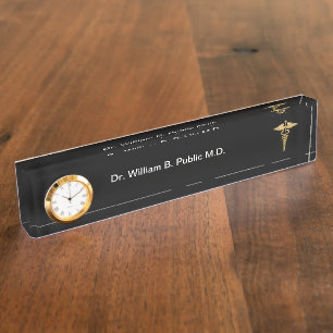 Placa De Nombre Médico Clásico Oficina Escritorio Nombre Plate Cad