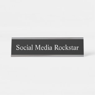 Placa De Nombre Medios sociales Rockstar,