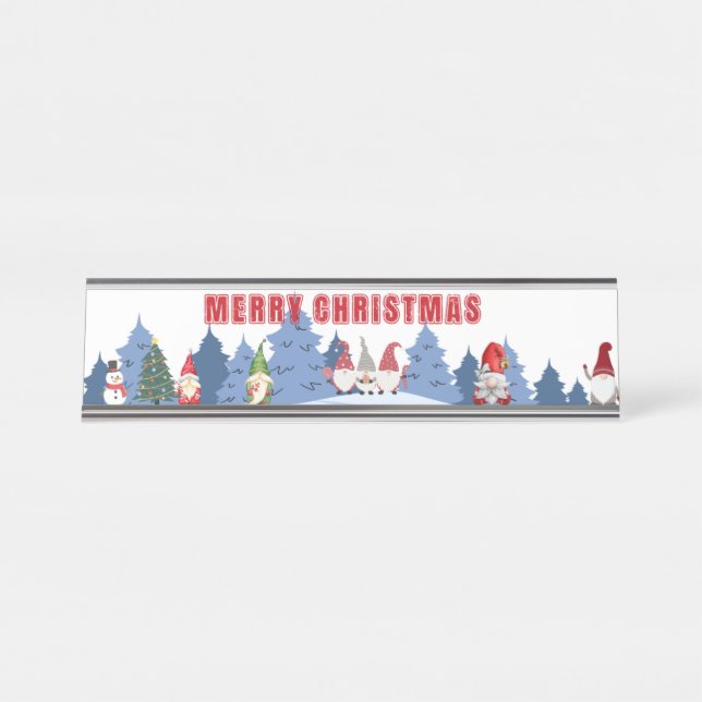 Placa De Nombre Merry Christmas Desk Nameplate (Anverso)