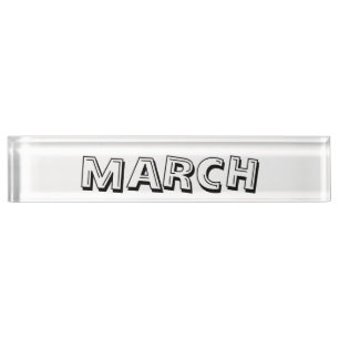 Placa De Nombre Mes de Marzo Escritorio Nombrado por Janz
