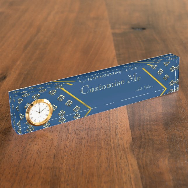 Placa De Nombre Metálico Fleur de lis (Oro) (Lateral)