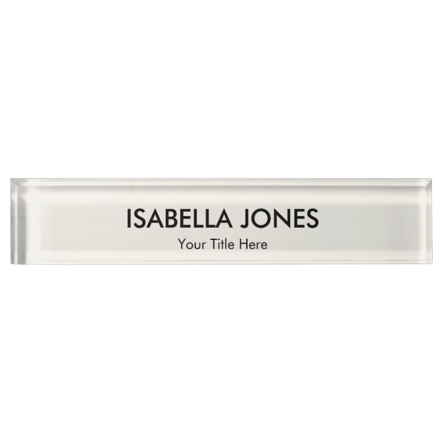 Placa De Nombre Minimalist Professional Acrylic | Desk Name Plate (Anverso)