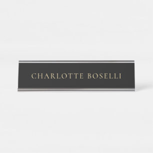 Placa De Nombre Minimalista Elegante Clásico Profesional Simple