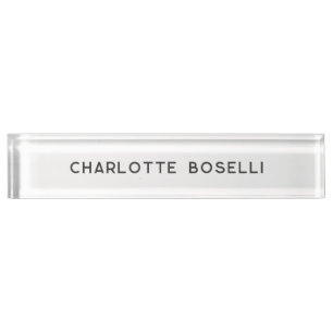 Placa De Nombre Minimalista Elegante Clásico Profesional Simple