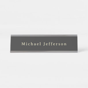 Placa De Nombre Minimalista Negro Mate Tendencia Nombre Propio