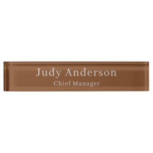 Placa De Nombre Minimalista Profesional Plain Moderno Elegante