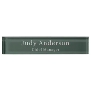 Placa De Nombre Minimalista Profesional Plain Moderno Elegante