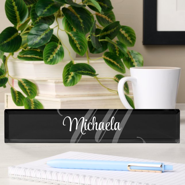 Placa De Nombre Minimalistic modern monogram initial name