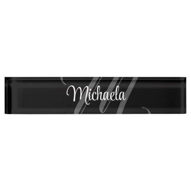 Placa De Nombre Minimalistic modern monogram initial name (Anverso)