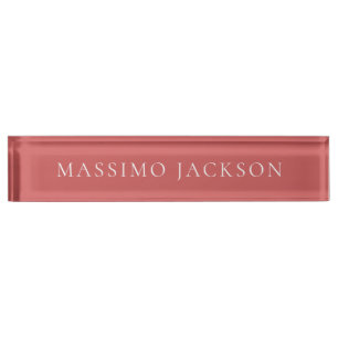Placa De Nombre Mira minimalista roja india aspecto estético moder