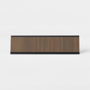 Placa De Nombre Mirada de madera de bambú del grano de Brown de l