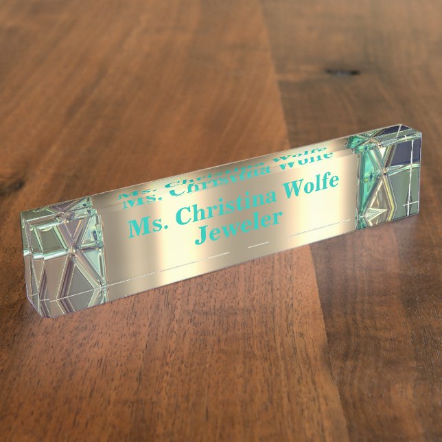 Placa De Nombre Mirada metálica del vitral (Lateral)