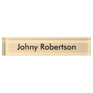 Placa De Nombre Mocasin Peachy Yellow Plain Elegant Profesional
