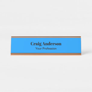 Placa De Nombre Moda azul brillante y elegante profesional