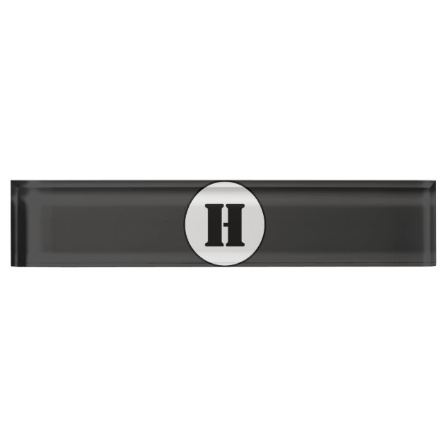 Placa De Nombre Moda DE ESTILO MÍNIMO MODERNO MONOGRAM ELEGANTE SI (Anverso)