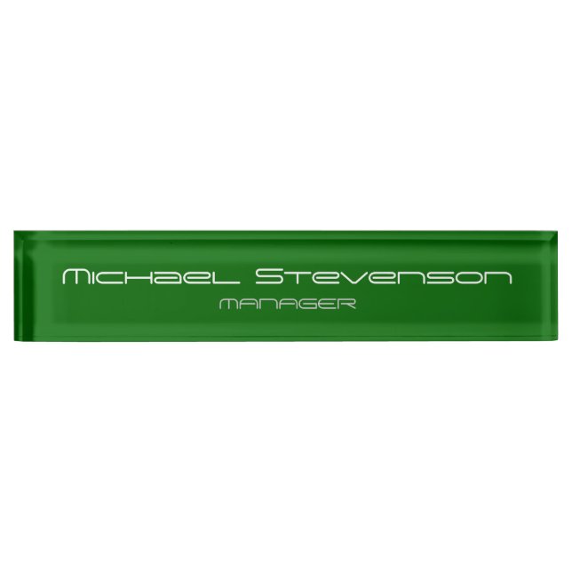 Placa De Nombre Moda verde Elegante Mostrador Moderno (Anverso)