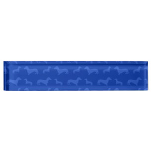 Placa De Nombre Modelo azul lindo del dachshund