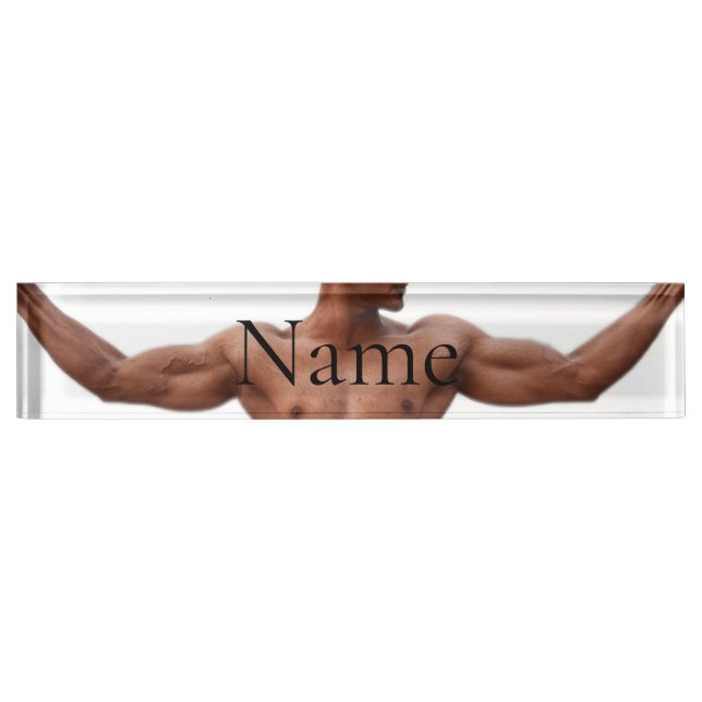 Placa De Nombre Modelo de fitness masculino Thunder_Cove (Anverso)