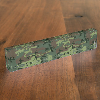 Placa De Nombre Modelo verde de Camo Brown del camuflaje