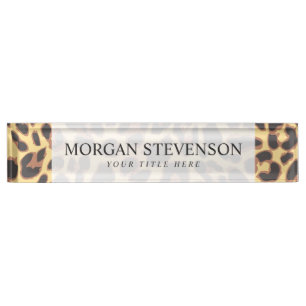 Placa De Nombre Modelos de la piel animal del estampado leopardo